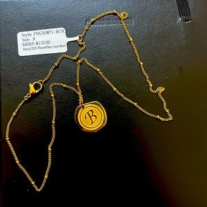 22K Plated Gold Necklace with B pendant